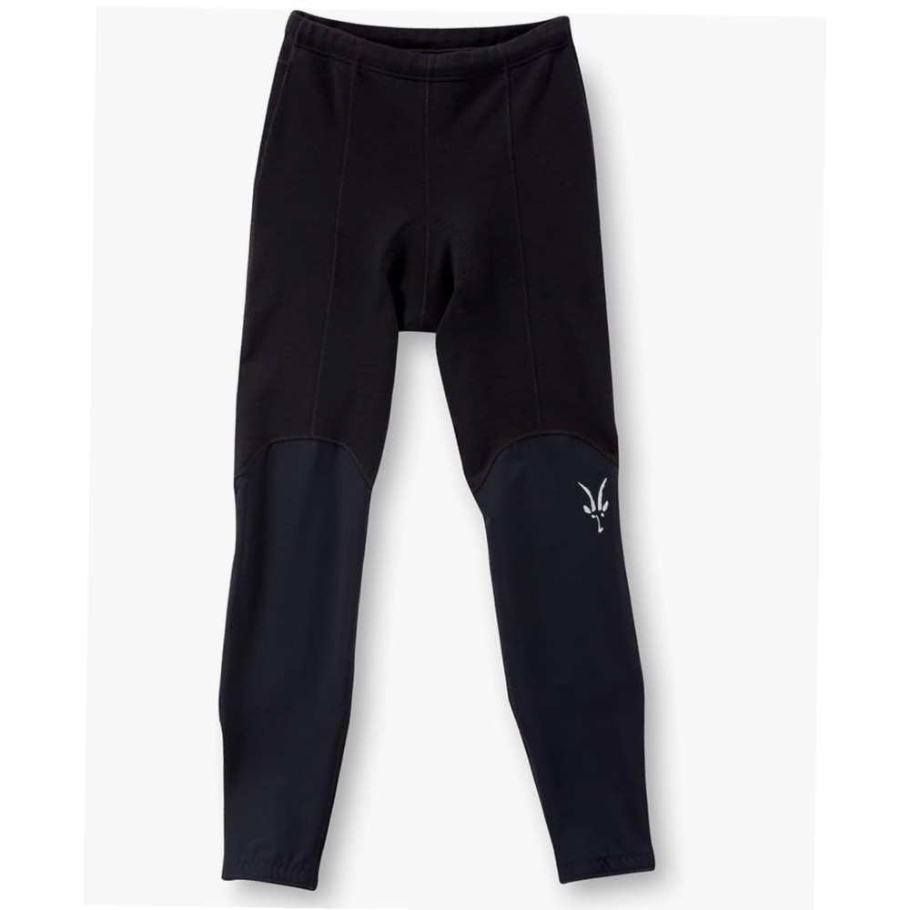 IBEX El Fito Merino Wool Padded Full Length Cycling Pants Womens L Black USA